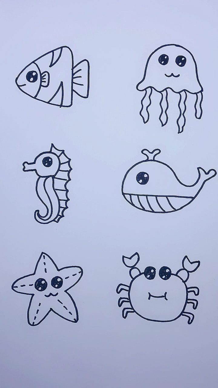 #简笔画#海洋动物你都认识?