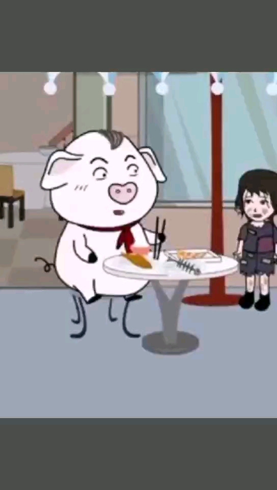 穷人的小姑娘讨向猪屁灯要一块鱼骨头,竟然为了这个,人们看后全感动的哭了 