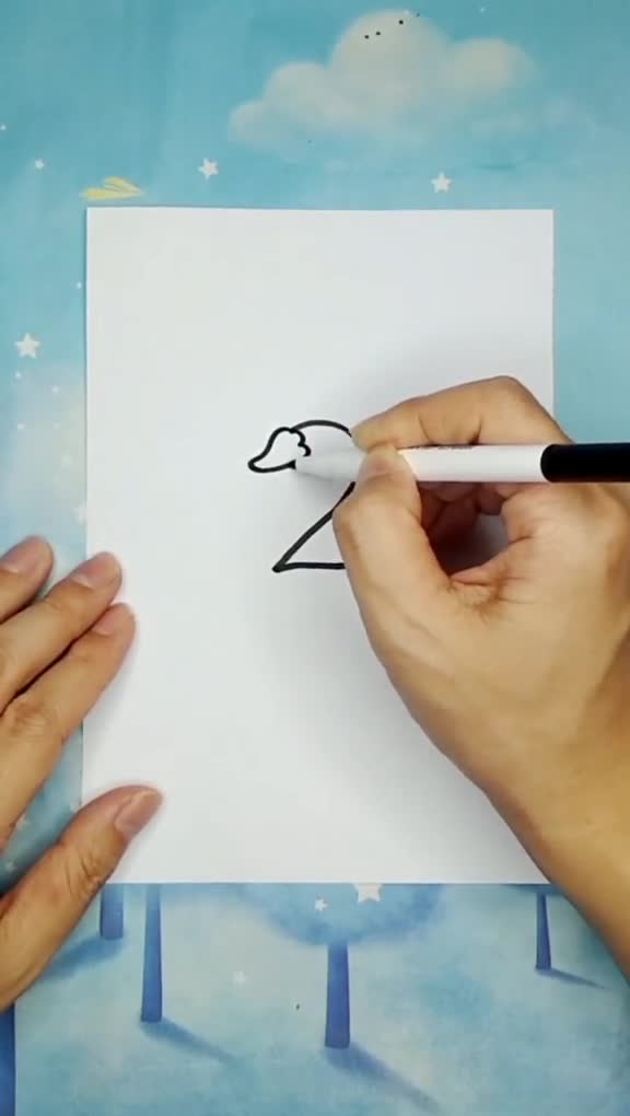 用数字2画鹅。简笔画,画画,鹅