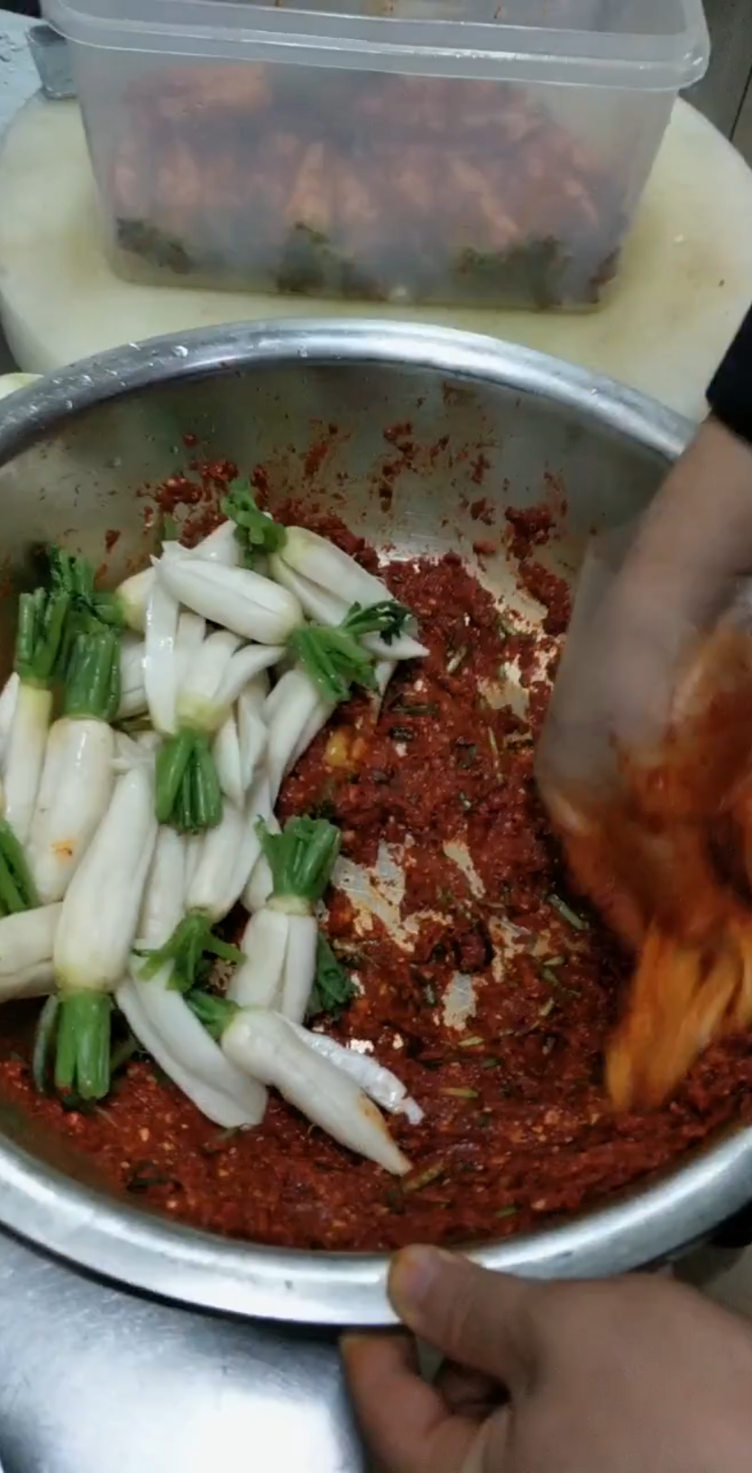 #美食。#延边朝鲜族小伙子萝卜咸菜