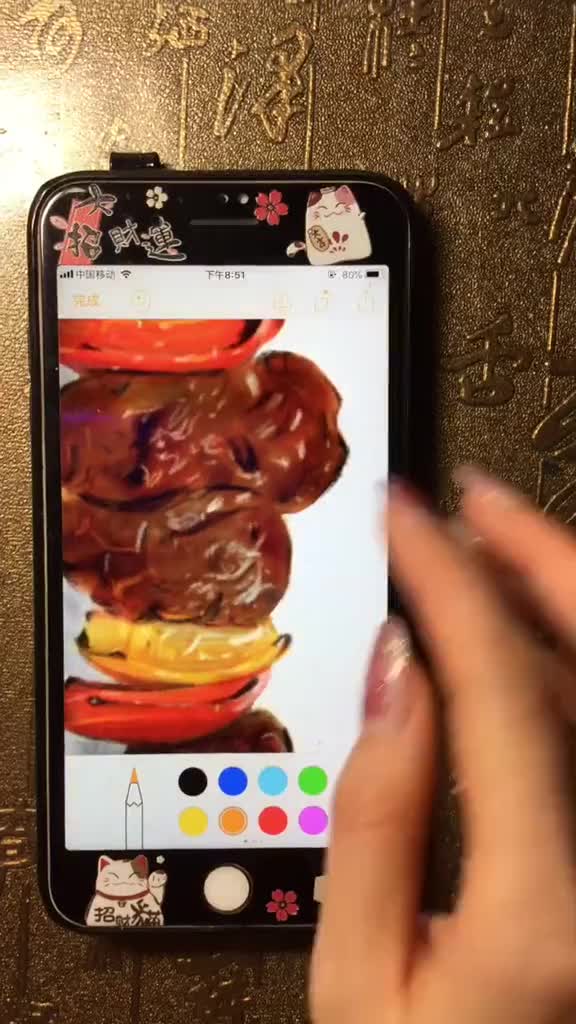 赶在三除夕前画一美味肉串~用依旧没有更新成ios13的系统自带的备忘录指绘苹果备忘录手绘手