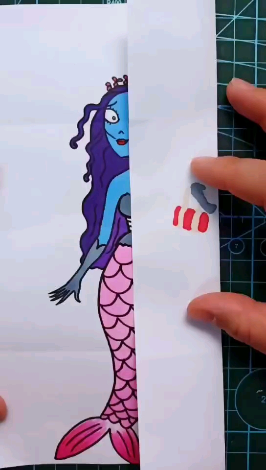 #折纸画#僵尸美人鱼