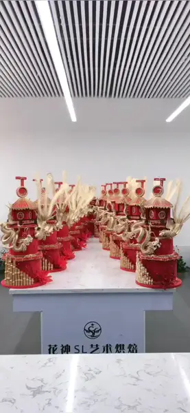 翻糖蛋糕龙凤蛋糕中式婚礼超级有排面的翻糖龙凤