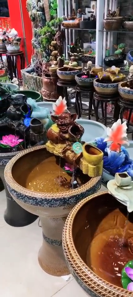 #你喜欢的样子我都有#景德镇陶瓷工艺品流水摆件养鱼摆件