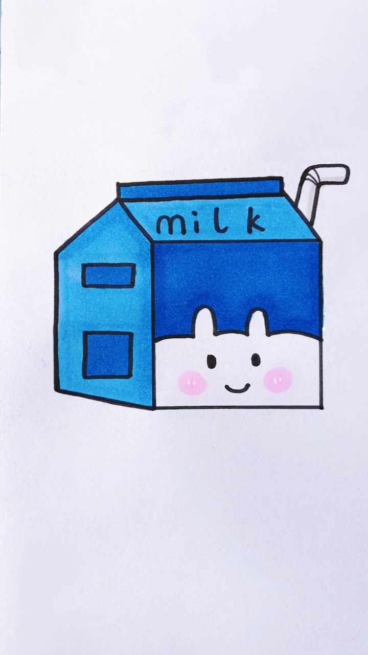 #简笔画#简笔画牛奶