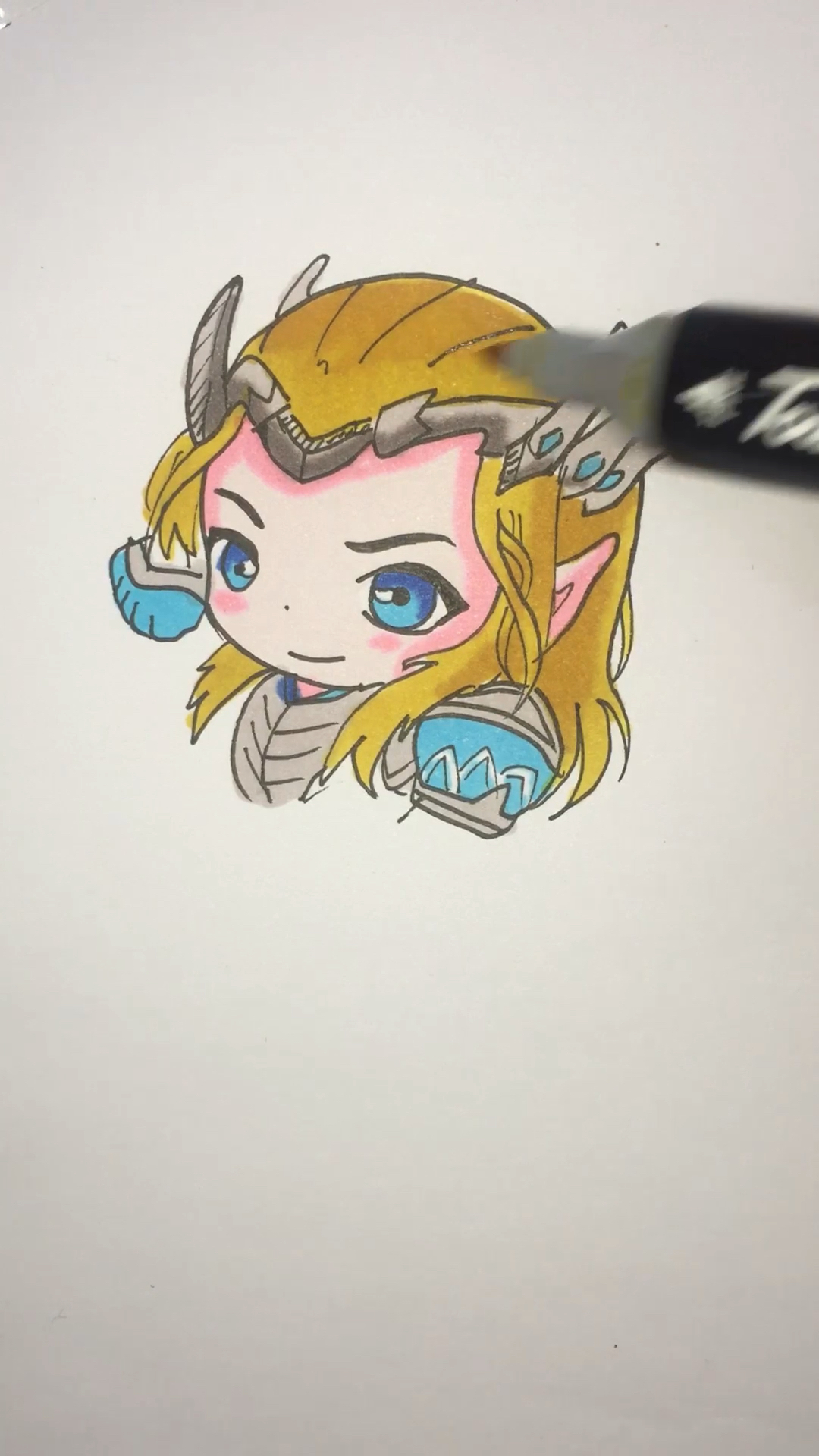 #这是高手#后羿简笔画,第一个玩的人物,有喜欢的吗?