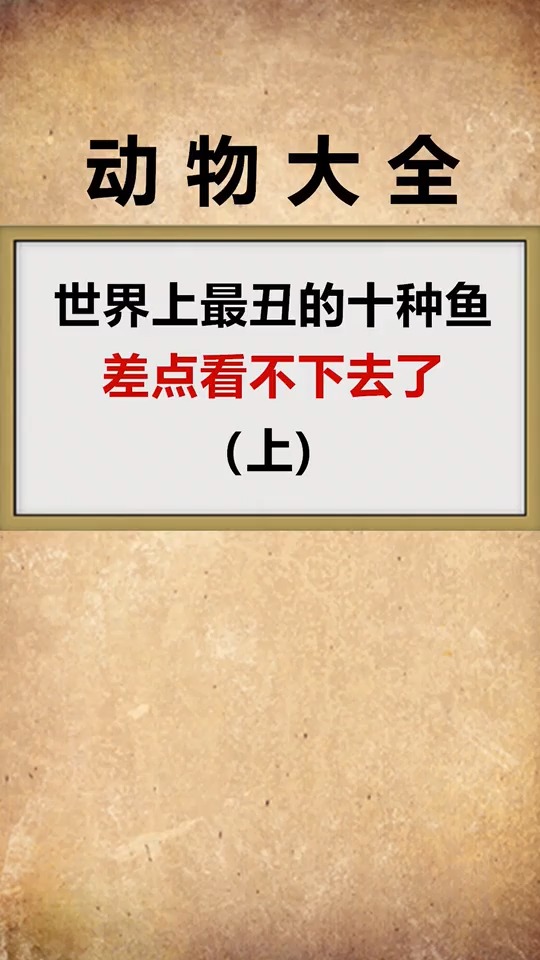 你觉得这些鱼丑吗?你能接受得了吗