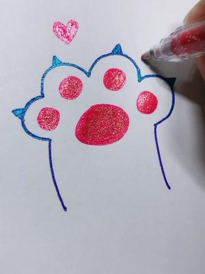 简笔画一只可爱的猫爪子#简笔画 #感谢官方我要上热门 