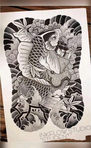 #纹身#一波大鲤鱼，富贵吉祥，年年有余，招财进宝之意！