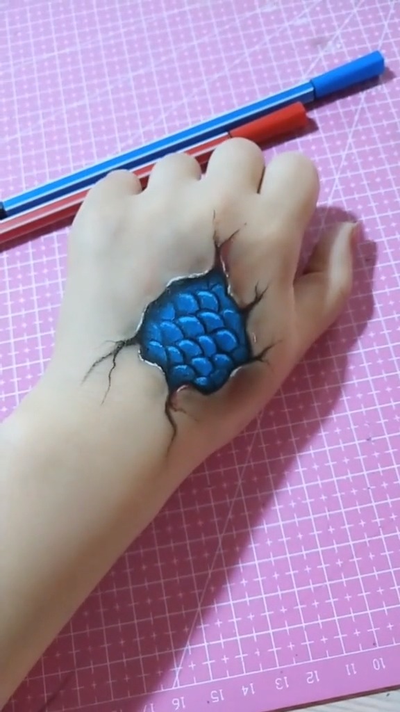 手绘鱼鳞教程哦