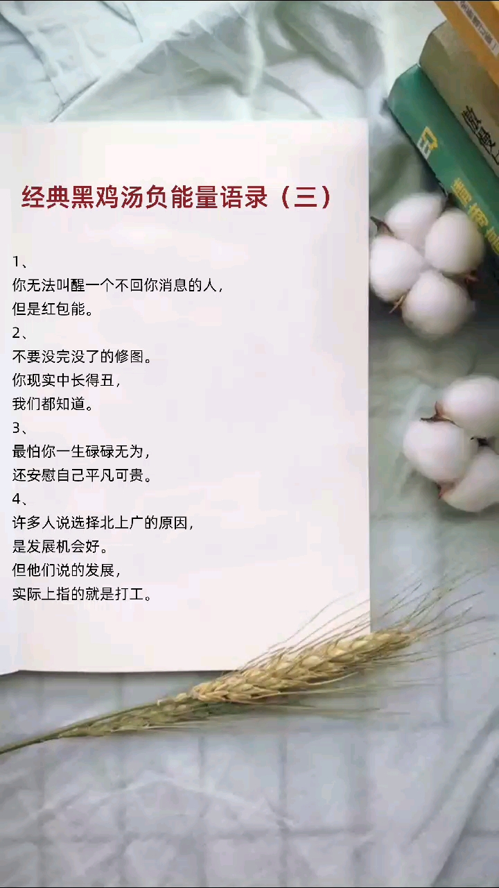 经典黑鸡汤负能量语录:最怕你一生碌碌无为,还安慰自己平凡可贵!