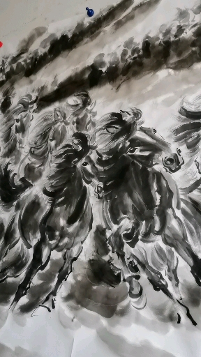 水墨画马