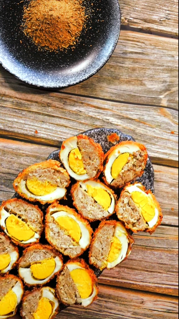 #鸡蛋新吃法#鸡蛋遇见肉会有个好听的名字叫鸳鸯蛋,简单又好吃。