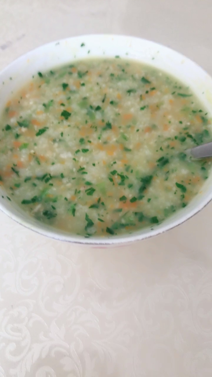 午餐 青菜胡萝卜鸡肉粥
