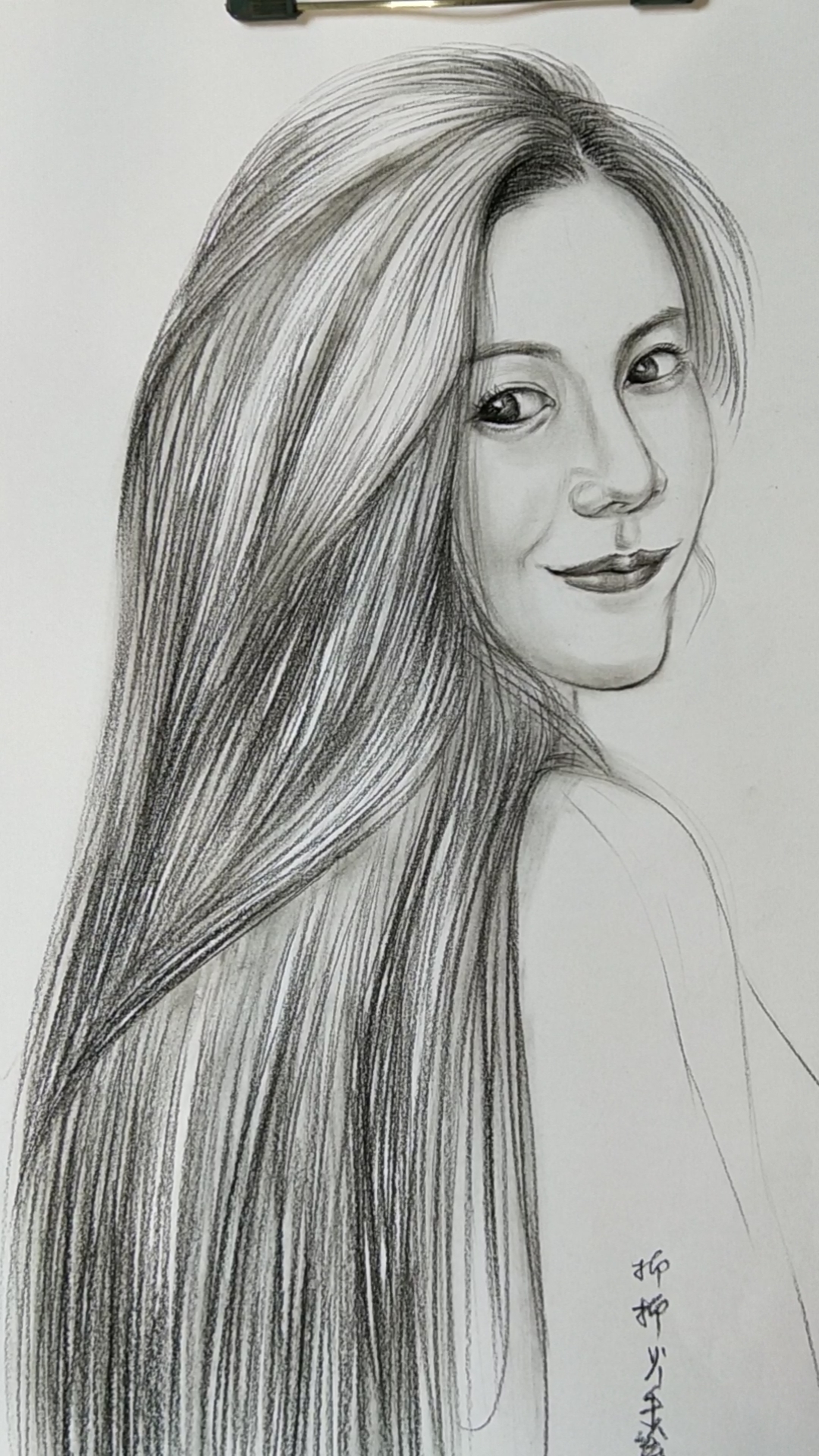 #素描人物#正在画美女