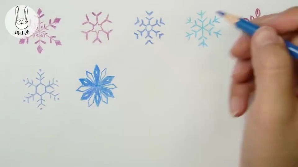 柯小逸-画100片雪花-学画简笔画法大全画画手绘新年贺卡手抄报素材