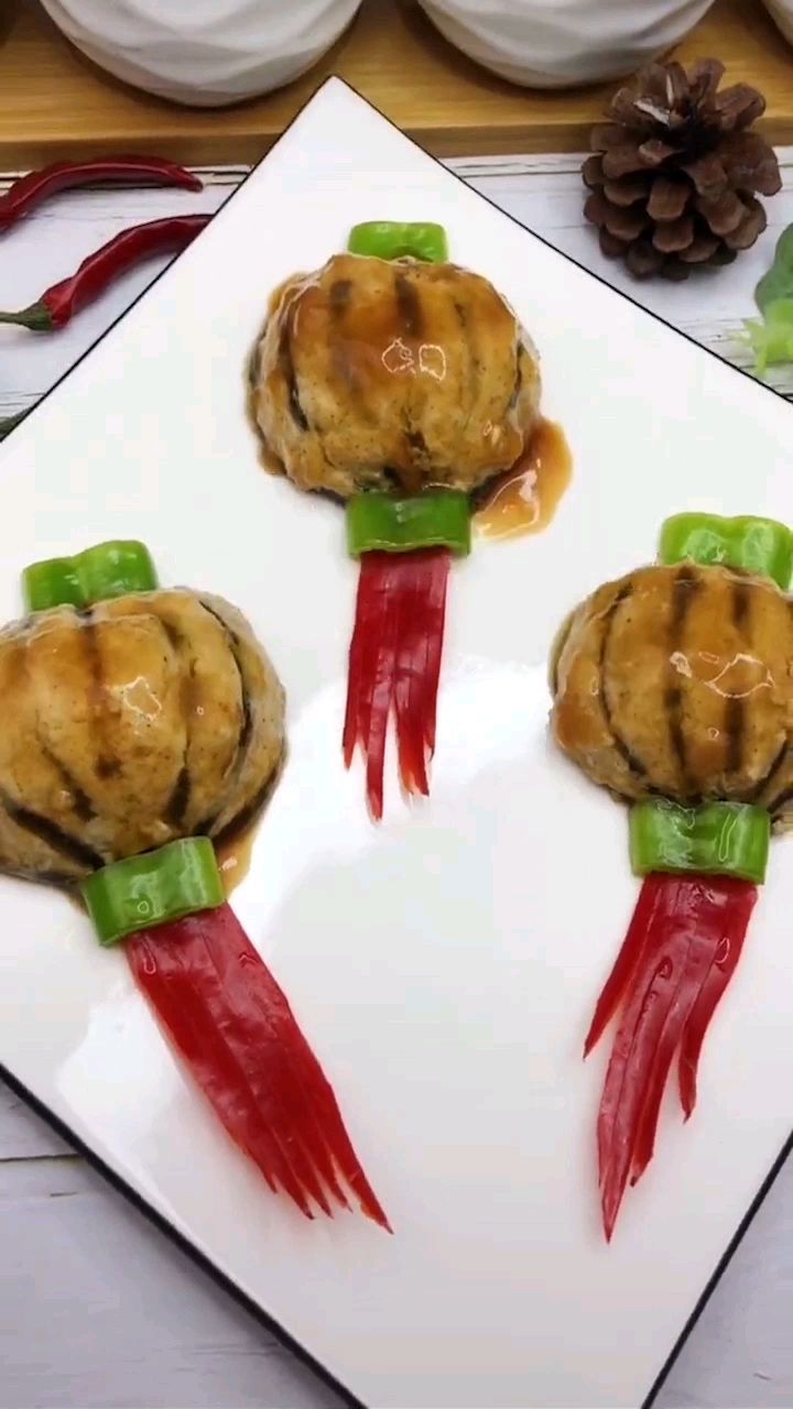 鸡胸肉灯笼茄子,好做又好吃