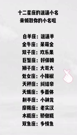 十二星座逗比小名