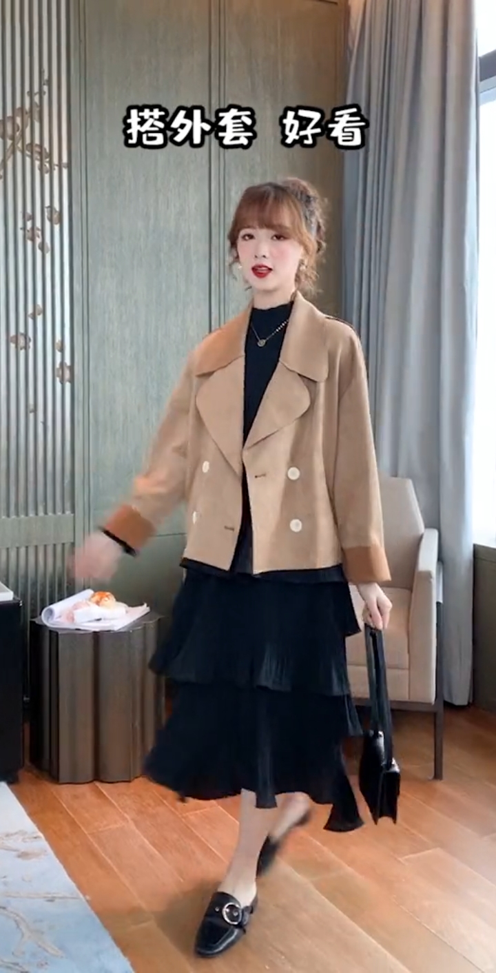 早春一条百搭蛋糕裙,到底有多好看#早春搭配 