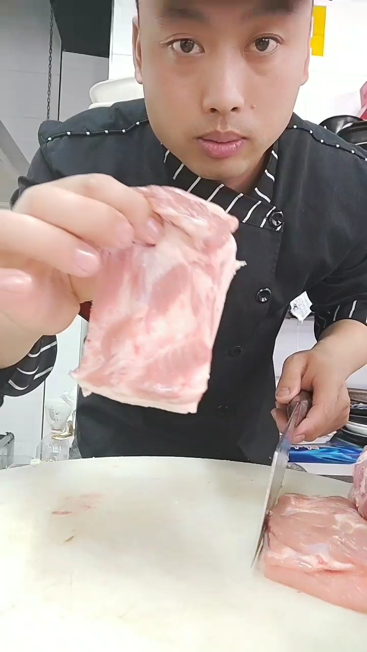 干炸五花肉这样切