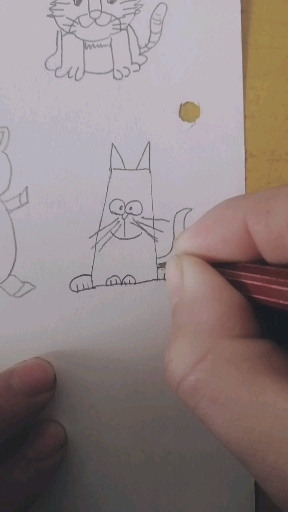 #带上全民去旅行#画画可爱的猫咪的简笔画