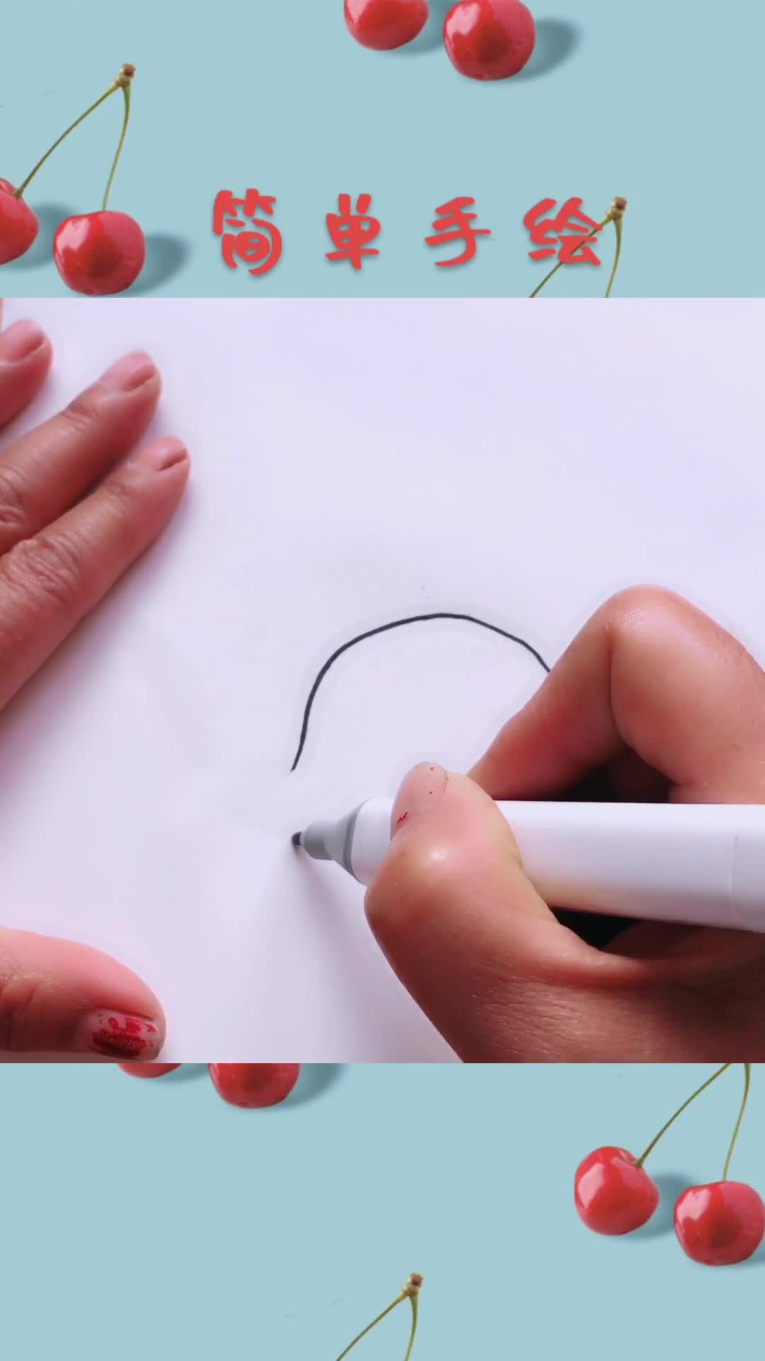 儿童简笔画四笔画大鲸鱼