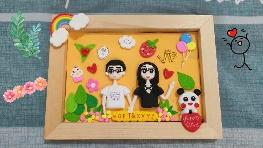 #超轻粘土相框画#超轻粘土相框画