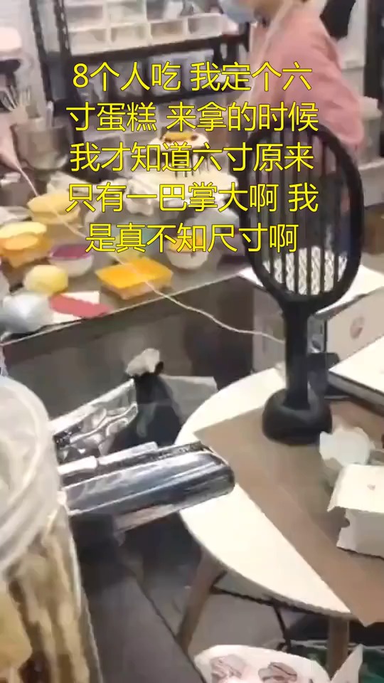 8个人吃我定个六寸蛋糕来拿的时候我才知道六寸原来只有一巴掌大啊