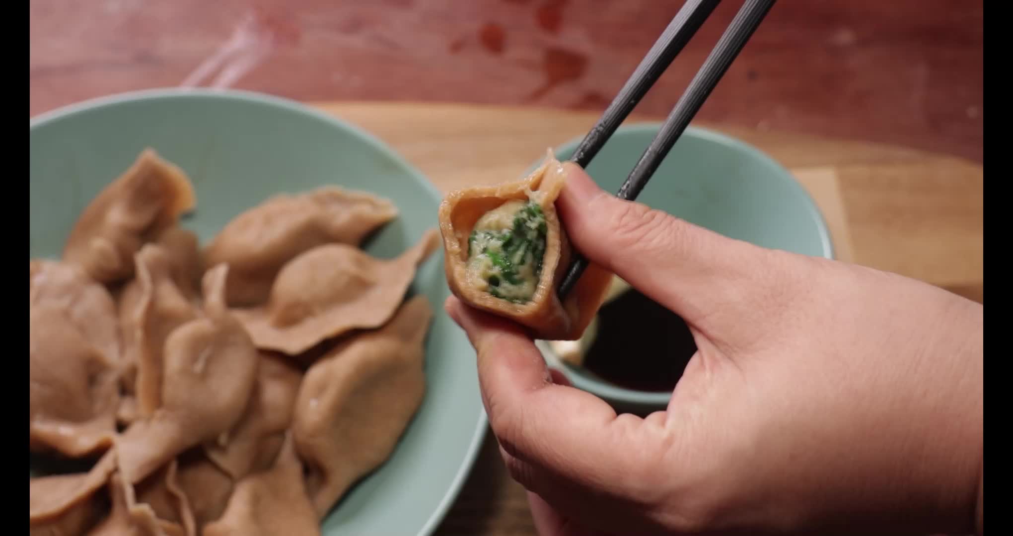 全麦面粉巴沙鱼韭菜饺子 ,低脂健康,高蛋白无刺不腥不腻