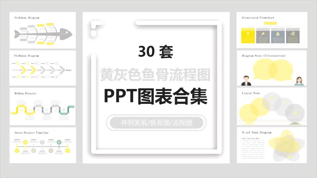 鱼骨流程图PPT图表合集PPT_优页文档免费PPT下载