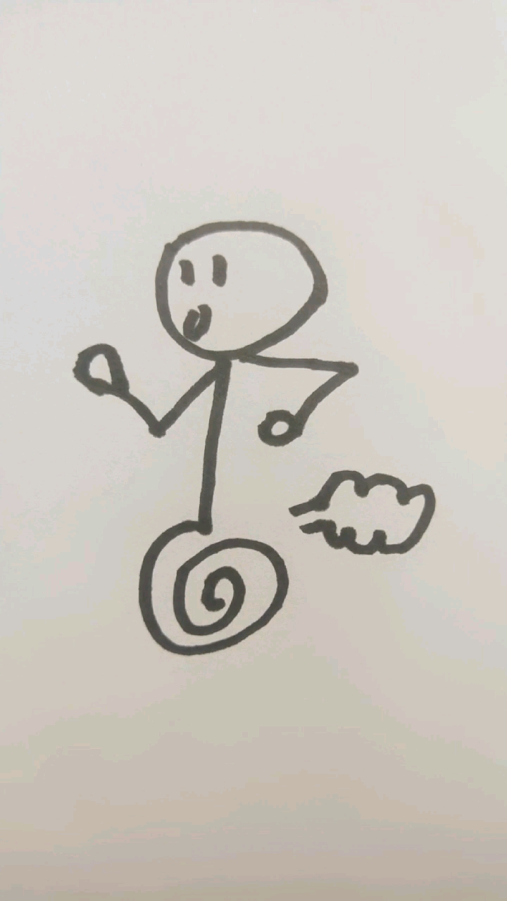 简笔画火柴人跑步