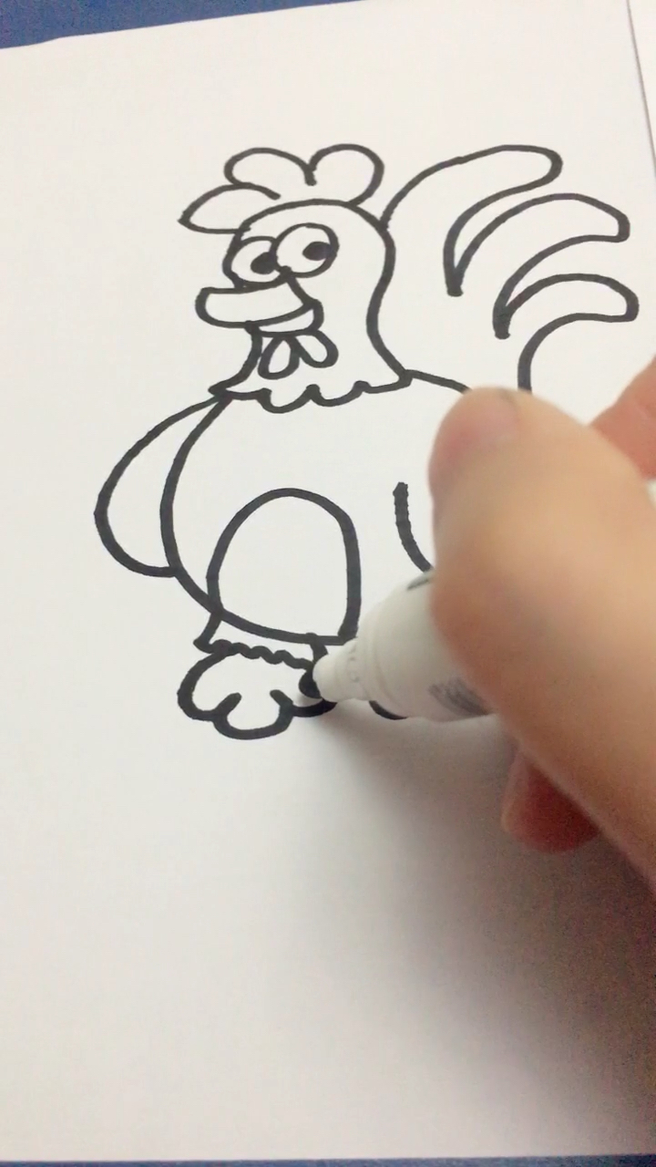 简笔画大公鸡