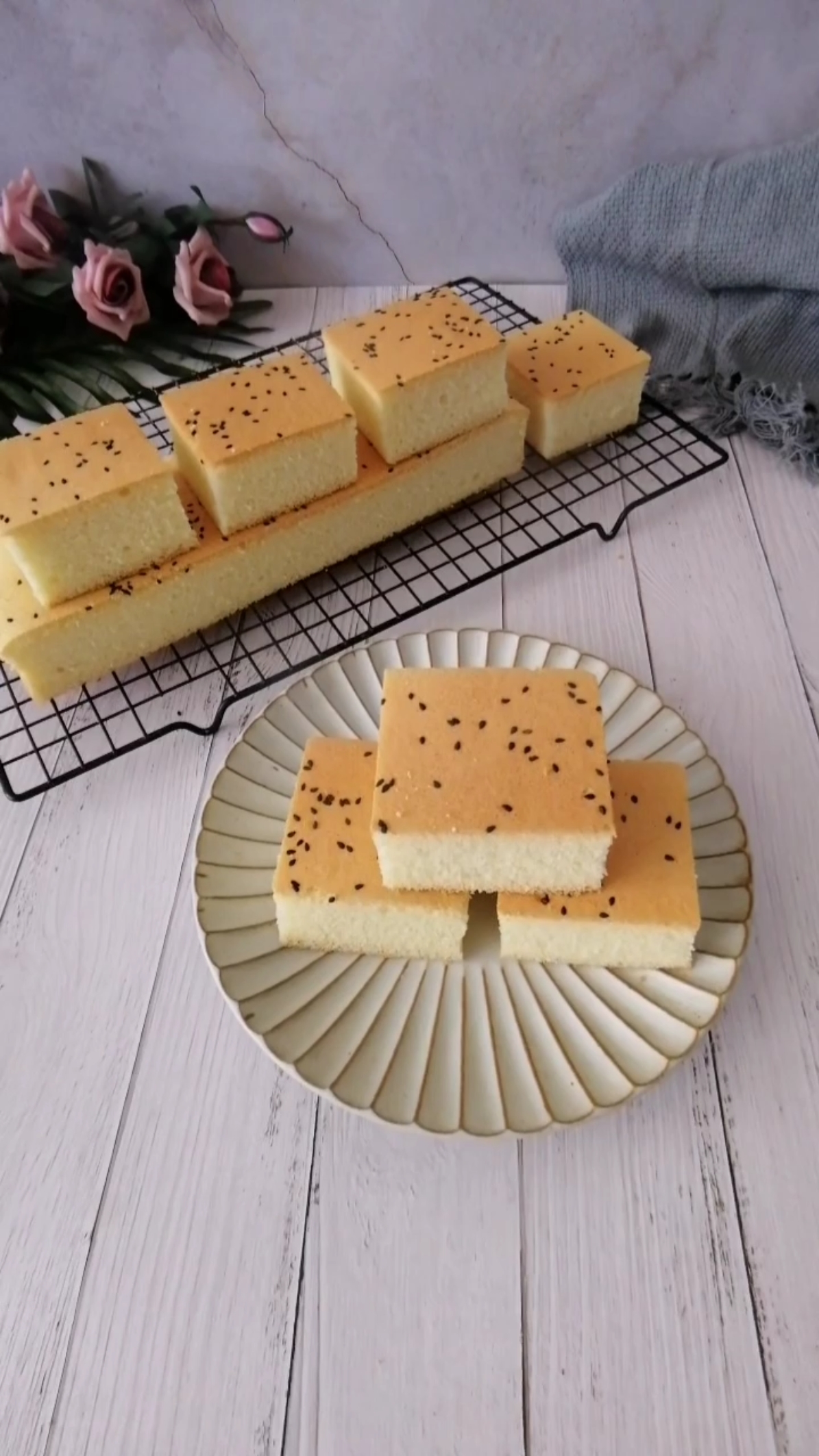 零失败的戚风切块蛋糕,一次成功,松软香甜,老幼皆宜