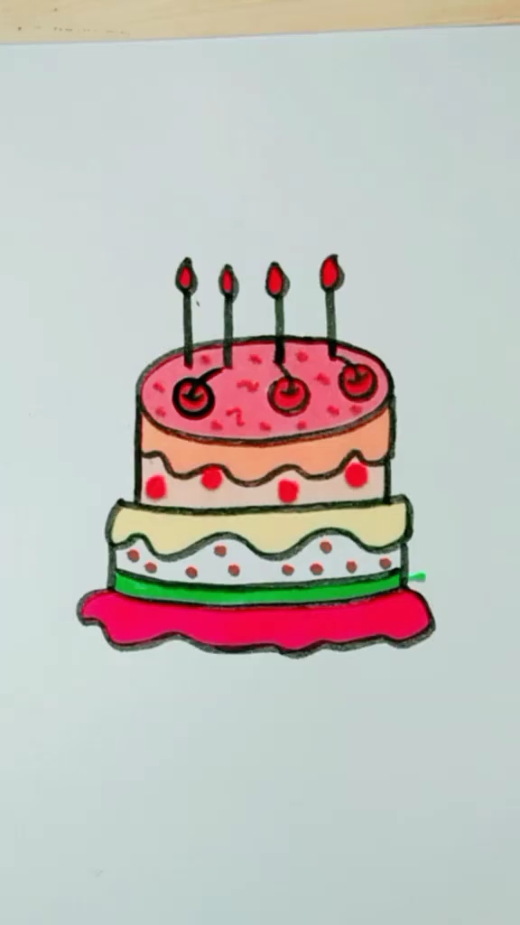 简单画生日蛋糕