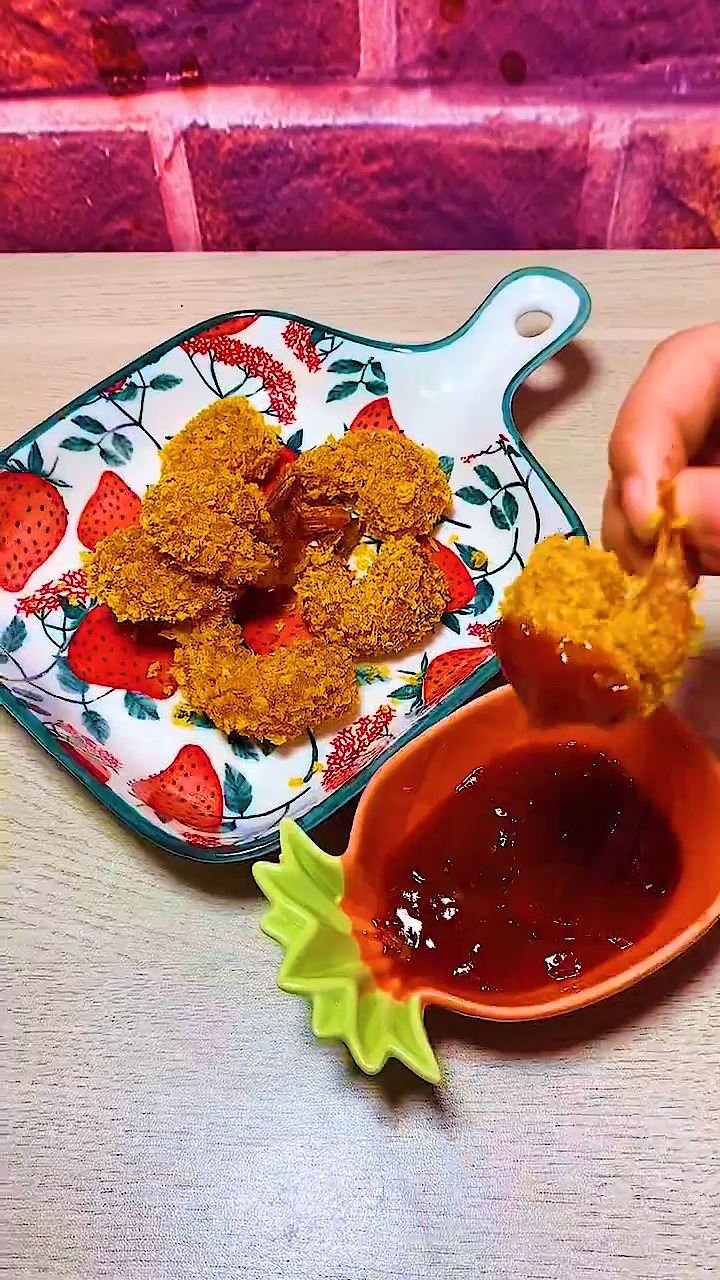 在家做美食:黄金虾