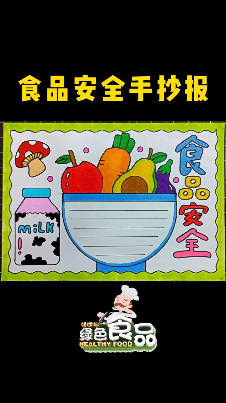 #手抄报#教你画简单的#食品安全手抄报 #手抄报#