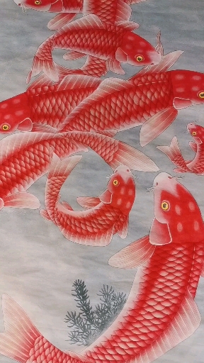 #中国画#二月二龙抬头!今天分享一副九鱼图