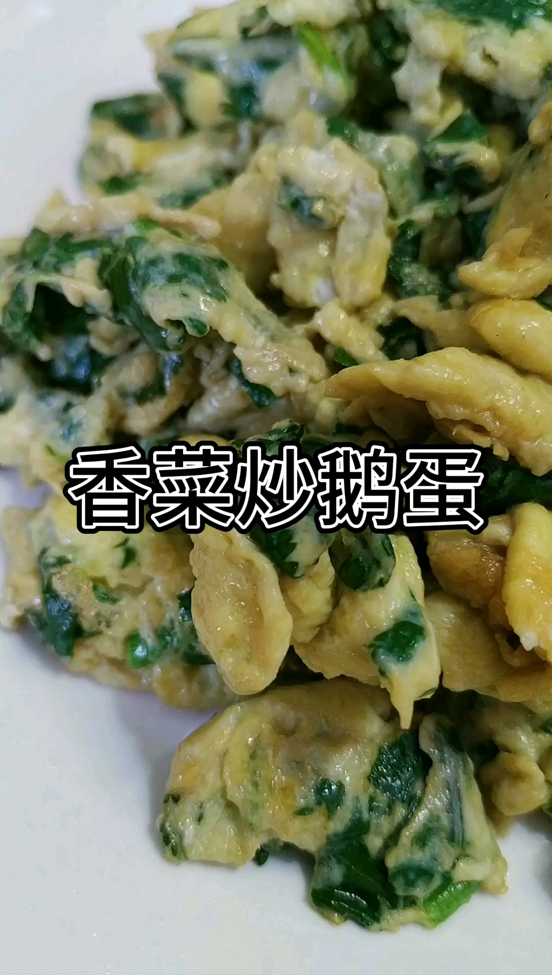 #全民美食#香菜炒鹅蛋不仅简单好吃,还能预防中风,喜欢收藏吧!