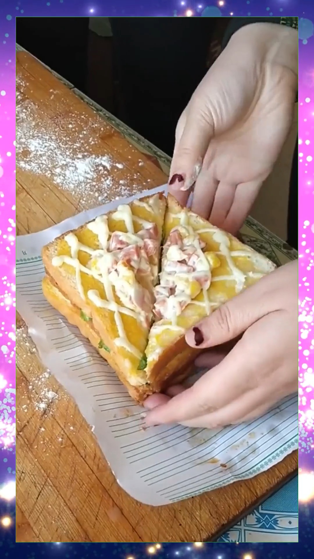 #娱乐#用菜刀切三明治,画面证明了一个问题,网友:刀太钝!