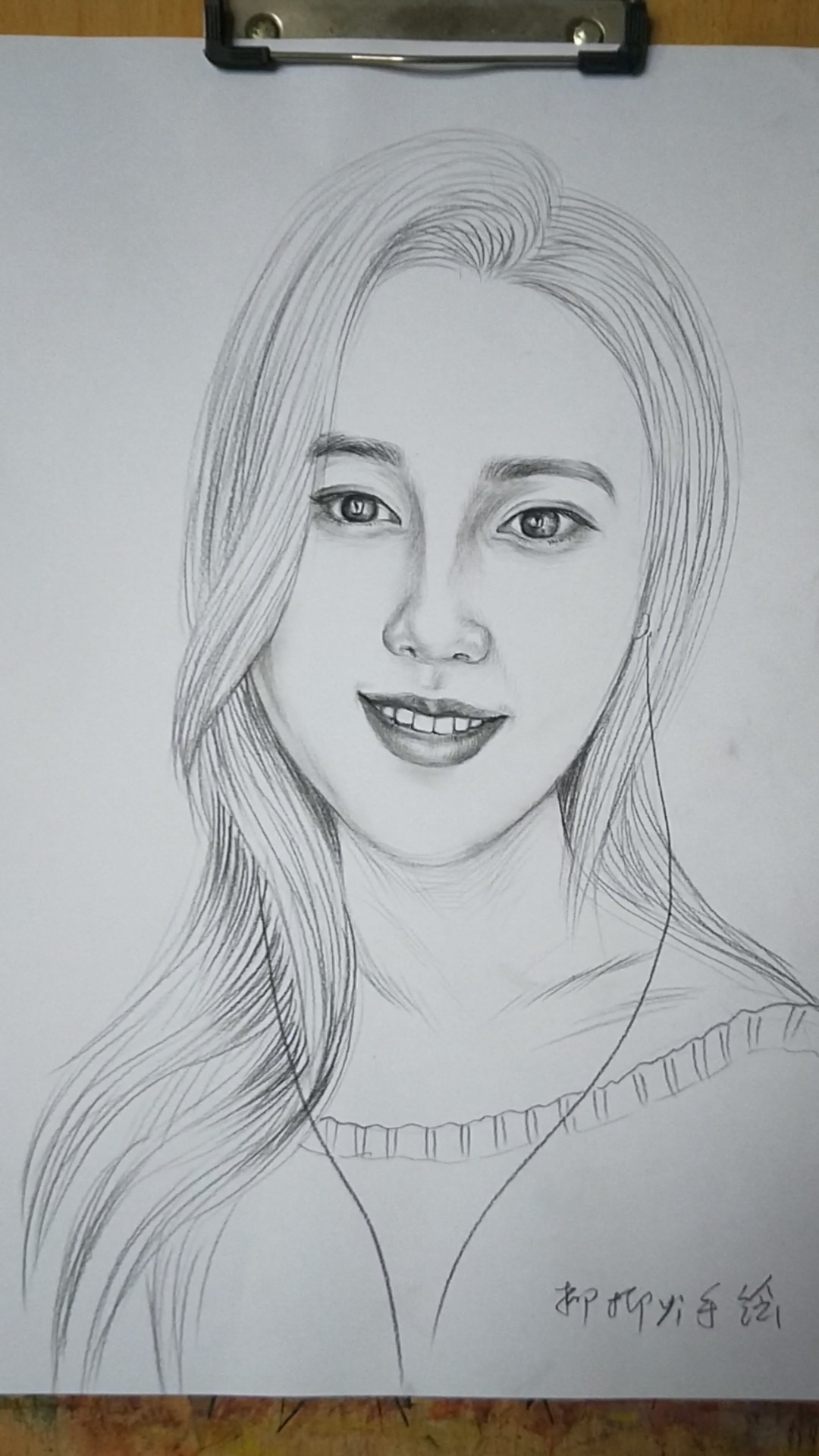 #素描人物#正在画美女。