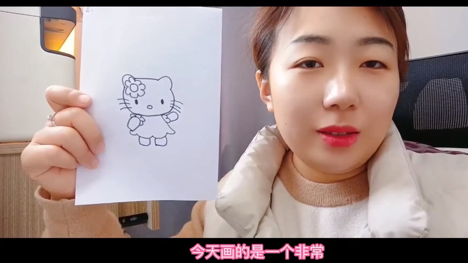 卡通小猫的简笔画法来了