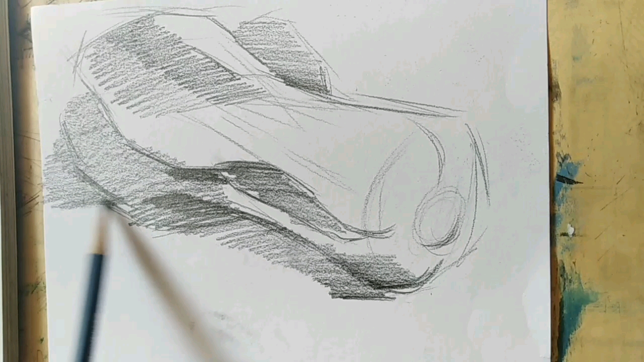 静物素描_小白菜的画法,看看高手是怎么完成的