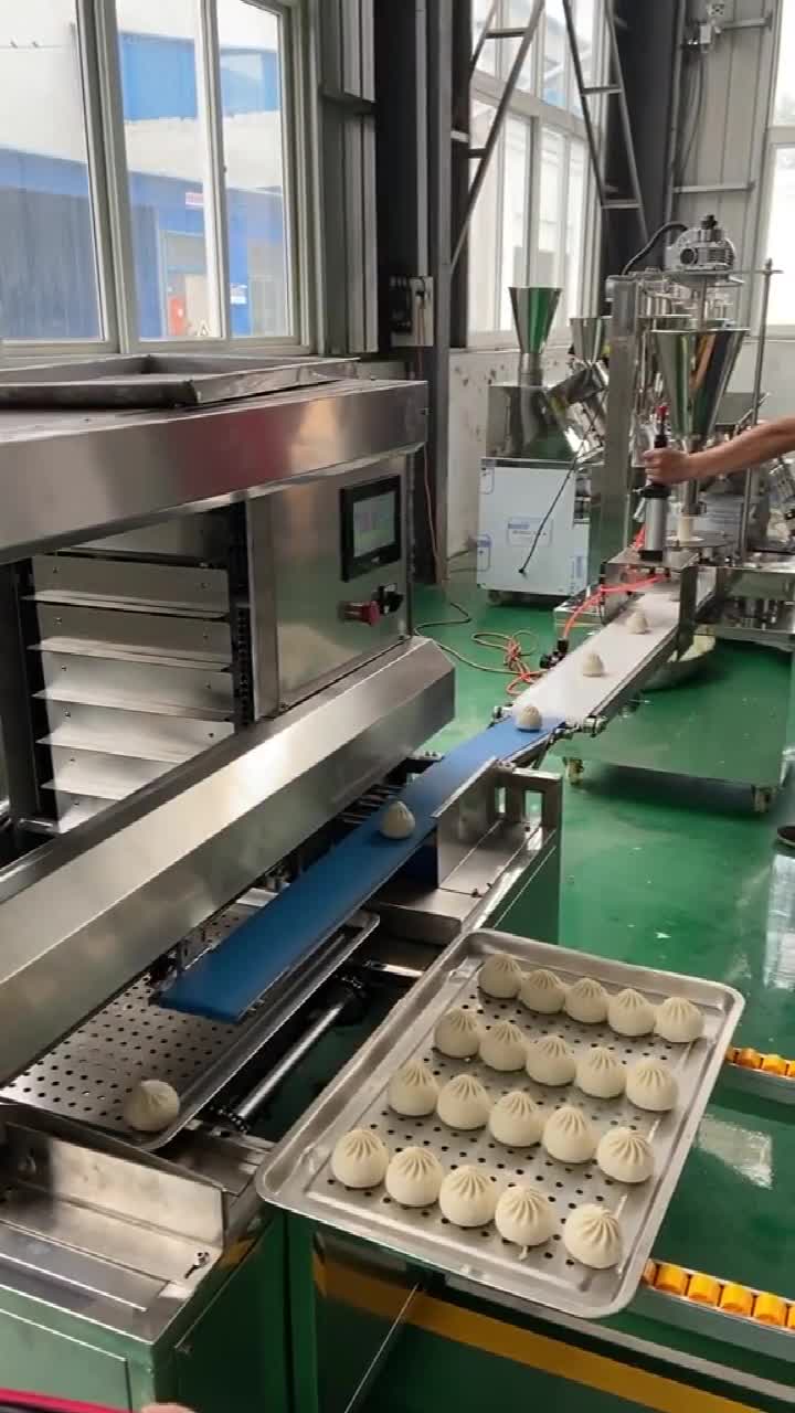 早餐吃什么,全自动包子机全自动摆盘机,这机械真是太厉害了