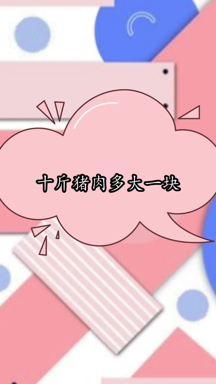 十斤猪肉多大一块,你理解了吗