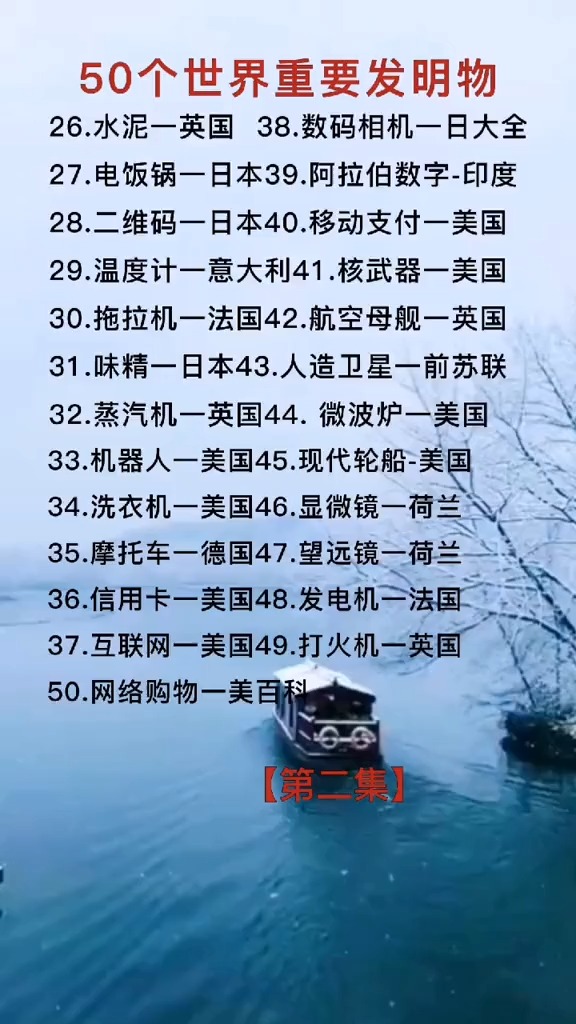 50个世界重要发明物