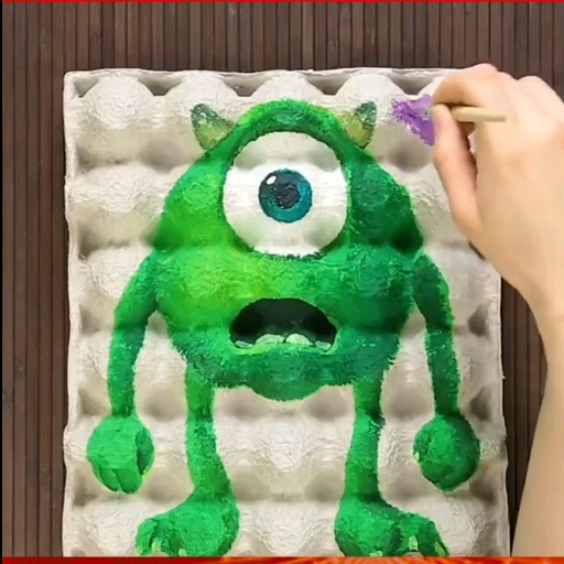 #我要学画画#鸡蛋盒画画