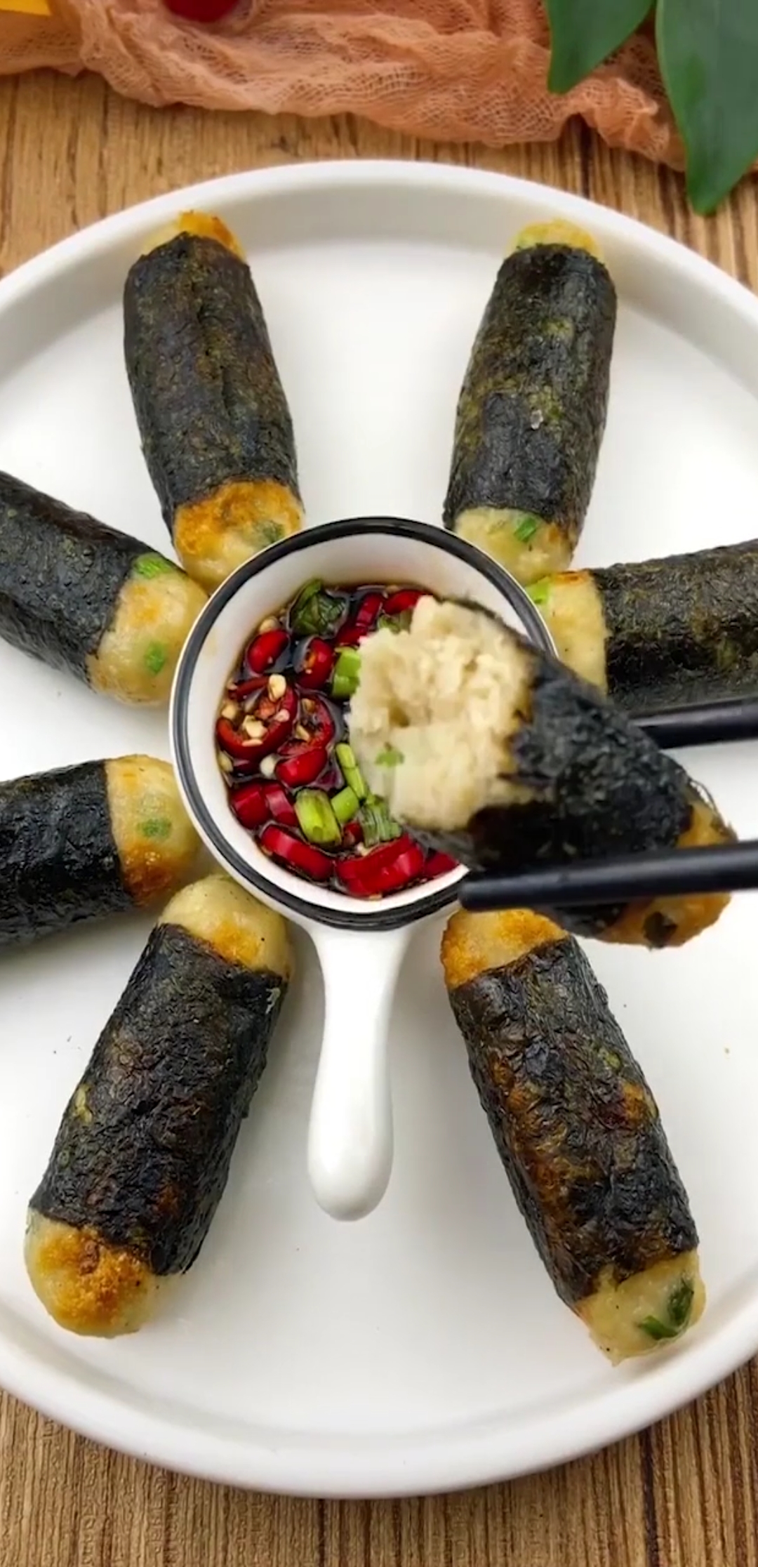 海苔鸡肉卷,低卡低热量