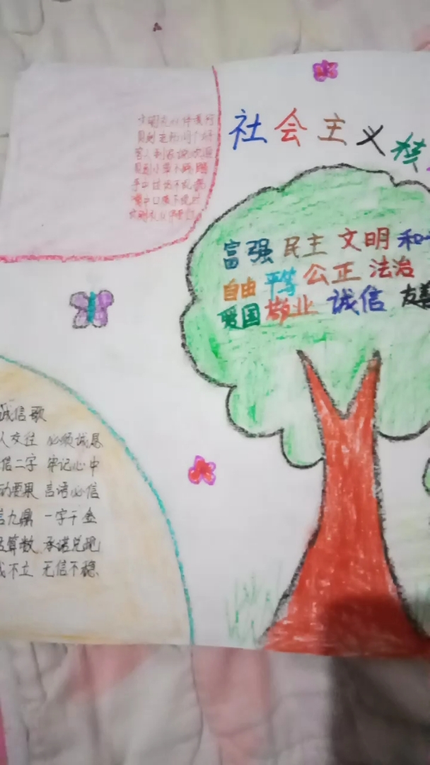 学校老师给学生们布置手抄报,刚上一年级的小朋友不会,只能家长来帮忙做。