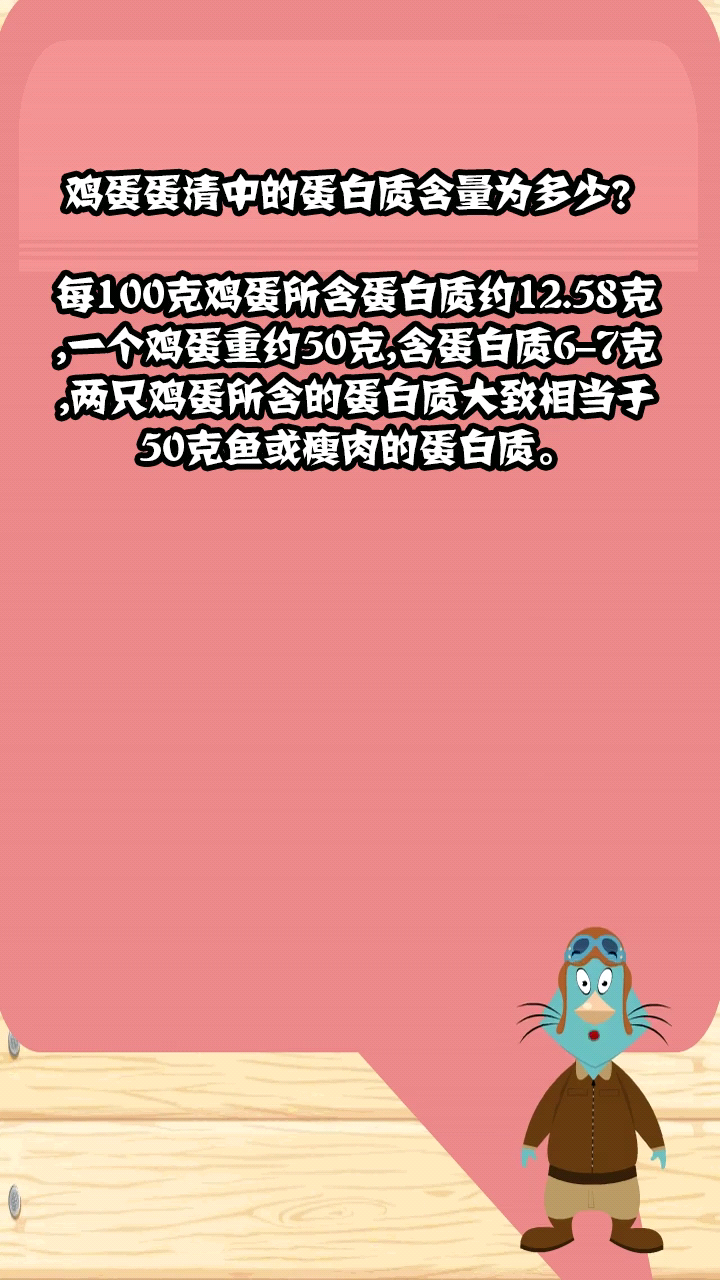 鸡蛋蛋清中的蛋白质含量为多少?
