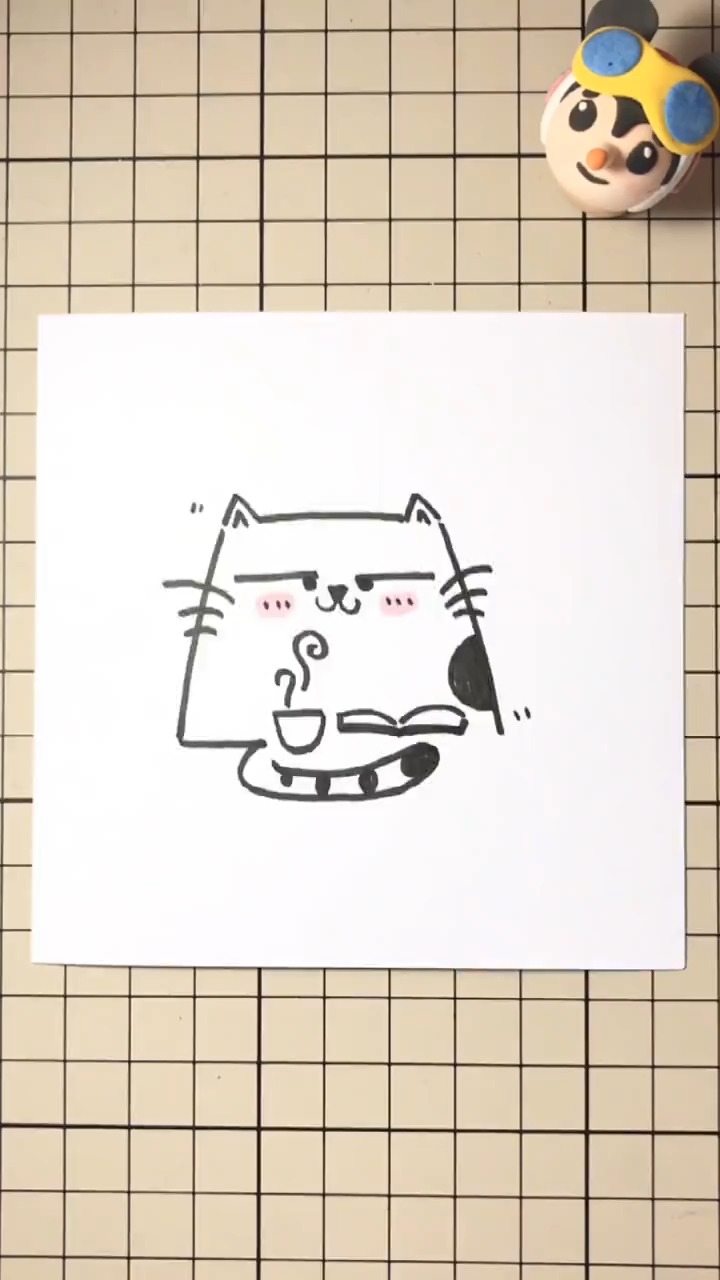#简笔画#午后慵懒的小猫咪,是不是有点可爱呢